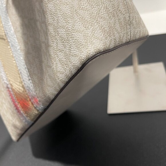 Michael Kors Pratt Medium Signature Logo and Metallic Shoulder Bag (JB1227) - Picture 7 of 10